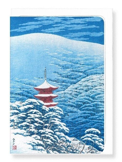 AFTER A SNOWFALL YASAKA SHRINE Japanese Greeting Card
