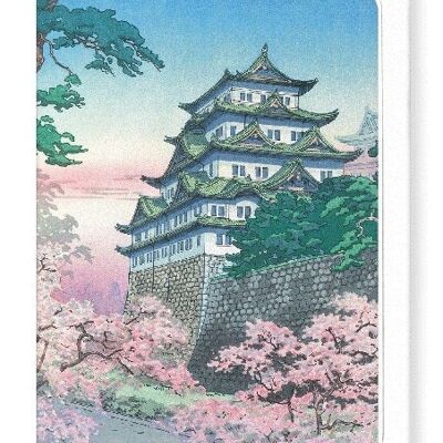 CASTELLO DI NAGOYA NELLA PRIMAVERA Biglietto d'auguri giapponese