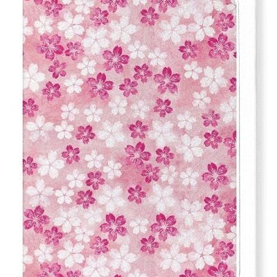 CHERRY BLOSSOM ON PINK Japanese Greeting Card