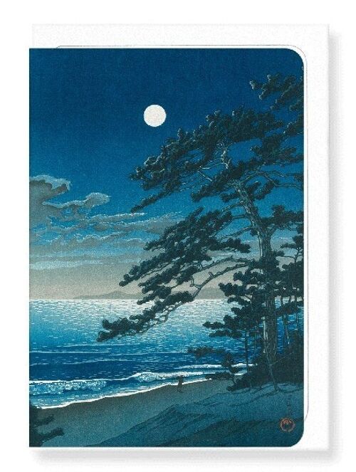 MOON AT NINOMIYA BEACH Japanese Greeting Card