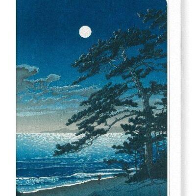 LUNA EN LA PLAYA DE NINOMIYA Japonés Tarjetas de felicitación