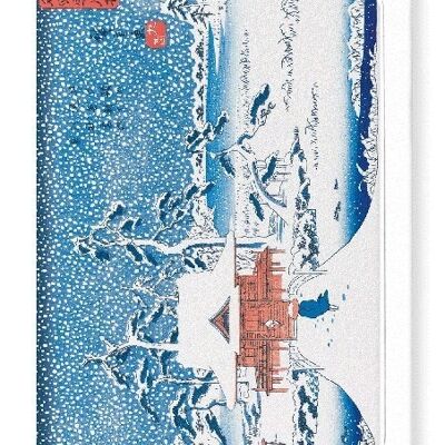 SNOW SCENE AT BENZAITEN SHRINE Japanese Greeting Card