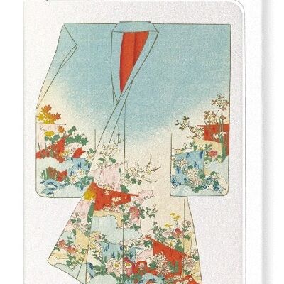 KIMONO DE FLEURS ET CLOISONS 1899 Japonais Carte de vœux