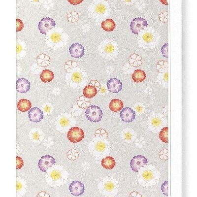 CHERRY BLOSSOMS ON SILVER Japanese Greeting Card