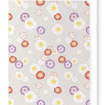 CHERRY BLOSSOMS ON SILVER Japanese Greeting Card
