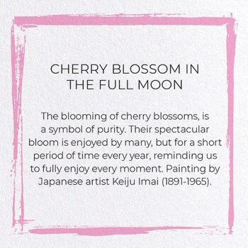 CHERRY BLOSSOM DANS LA PLEINE LUNE Carte de vœux japonaise 3