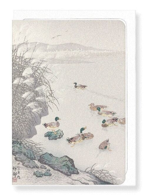 DUCKS IN THE WATER 1931  Japanese Greeting Card