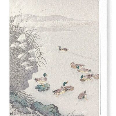 DUCKS IN THE WATER 1931  Japanese Greeting Card