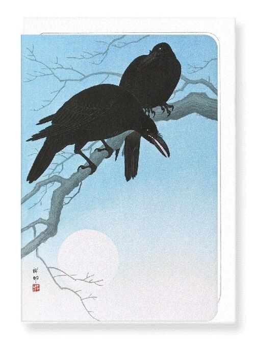 CROWS IN MOONLIGHT Japanese Greeting Card