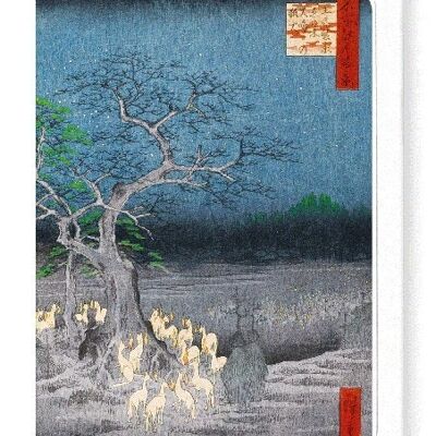 FOXFIRES AT THE TREE OF OJI Japanese Greeting Card