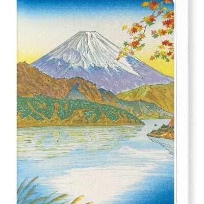 MONTE FUJI E LAGO ASHI Cartolina d'auguri giapponese