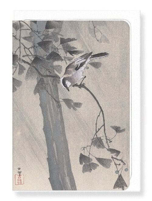 LONG TAILED TIT IN THE STORM Japanese Greeting Card