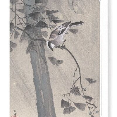 LONG TAILED TIT IN THE STORM Japanese Greeting Card