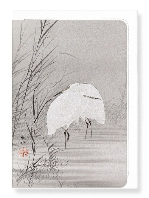 EGRETS IN THE MARSH Japanese Greeting Card