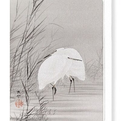 EGRETS IN THE MARSH Japanese Greeting Card