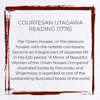 COURTESAN UTAGAWA READING 1776 Japonais Carte de vœux 3