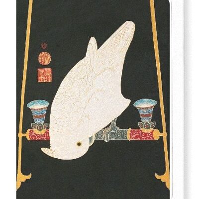 WHITE MACAW C.1900 Cartolina d'auguri giapponese