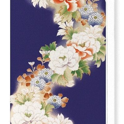 FLORAL PATTERN ON PURPLE Japanese Greeting Card