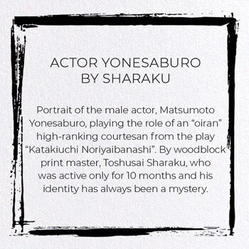 ACTEUR YONESABURO PAR SHARAKU Japonais Carte de vœux 3