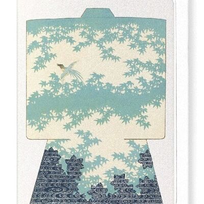 KIMONO OF MAPLE LEAVES 1899  Japanese Greeting Card