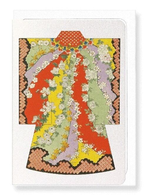 KIMONO OF FLORAL TRAIL 1899  Japanese Greeting Card