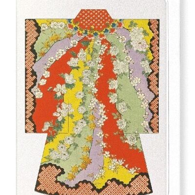 KIMONO OF FLORAL TRAIL 1899  Japanese Greeting Card