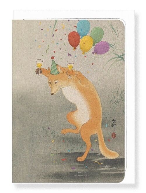 PARTY FOX Japanese Greeting Card