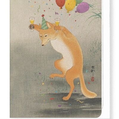 PARTY FOX Japanese Greeting Card