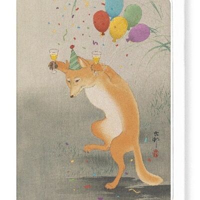 PARTY FOX Japanese Greeting Card