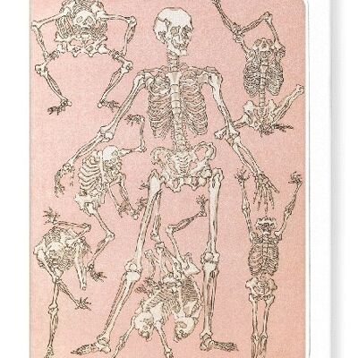 STUDY OF SKELETONS FRONT 1881  Japanese Greeting Card