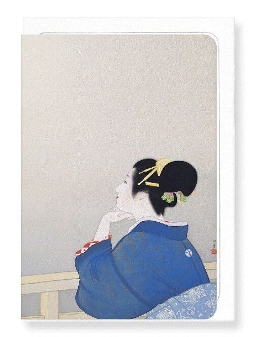 WAITING FOR THE MOON TO RISE 1944  Japanese Greeting Card