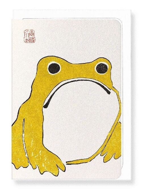 YELLOW FROG Japanese Greeting Card