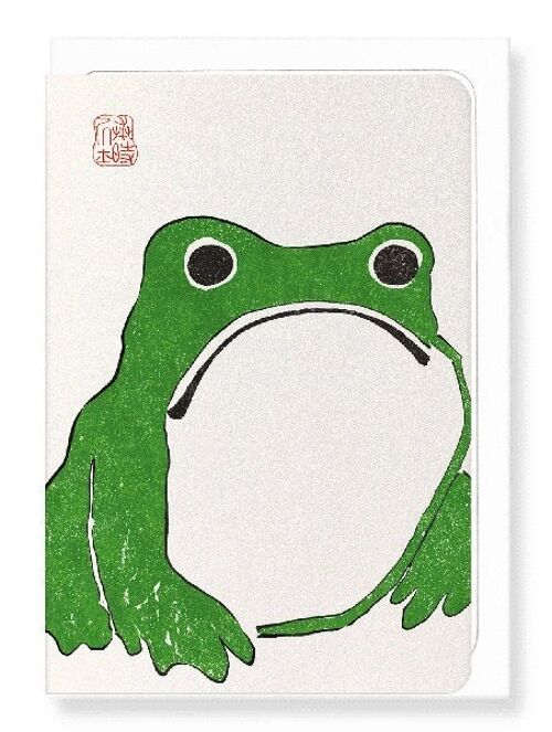 GREEN FROG Japanese Greeting Card