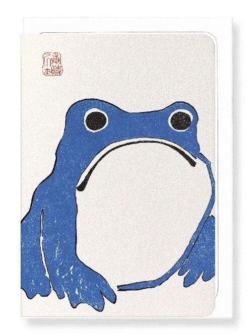 BLUE FROG Japanese Greeting Card