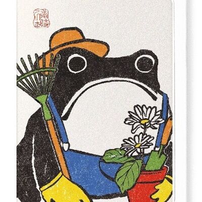 GARDENER FROG Japanese Greeting Card