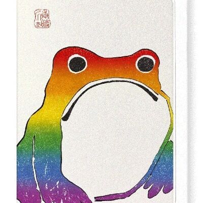 Regenbogen-Frosch japanische Grußkarte