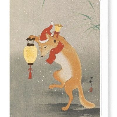 DANCING SANTA FOX Japanese Greeting Card