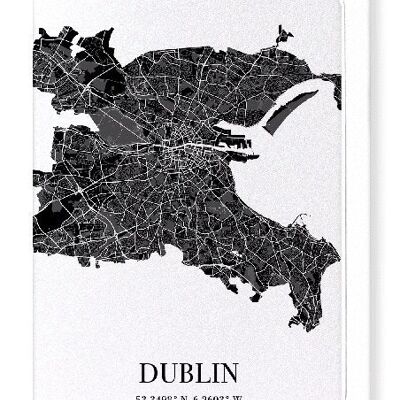 DUBLIN AUSSCHNITT (DUNKEL): Grußkarte