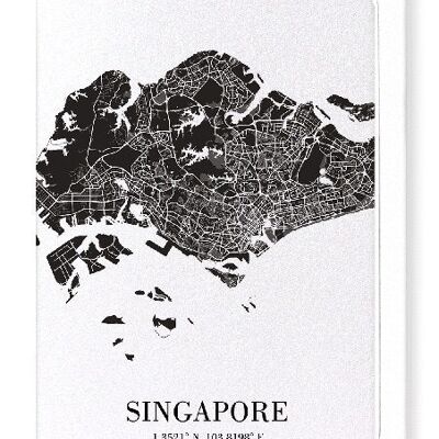 SINGAPUR AUSSCHNITT (DUNKEL): Grußkarte