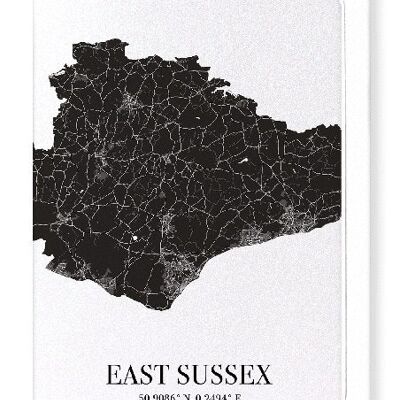 EAST SUSSEX AUSSCHNITT (DUNKEL): Grußkarte