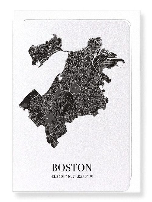 BOSTON CUTOUT (DARK): Greeting Card