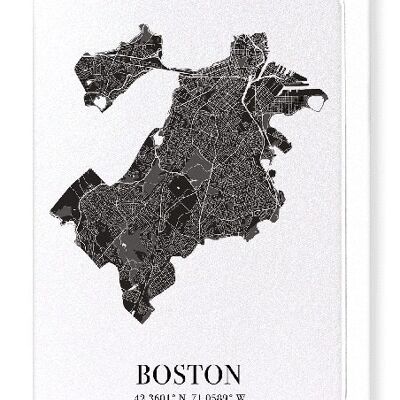 RECORTE DE BOSTON (OSCURO): Tarjetas de felicitación