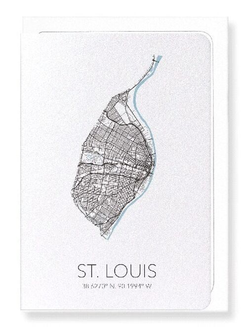 ST. LOUIS CUTOUT (LIGHT): Greeting Card