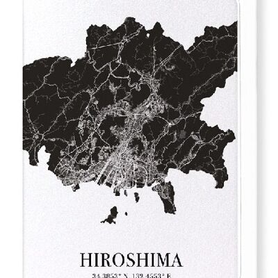 DÉCOUPE D'HIROSHIMA (FONCÉ): Carte de vœux