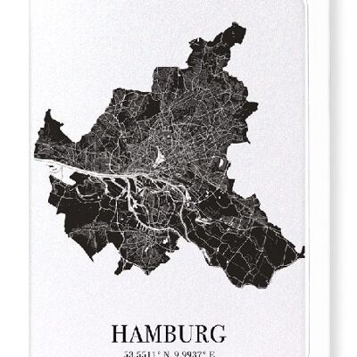 HAMBURG AUSSCHNITT (DUNKEL): Grußkarte