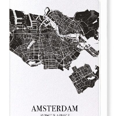 DÉCOUPE D'AMSTERDAM (FONCÉ): Carte de vœux
