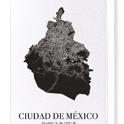 MEXIKO-STADT AUSSCHNITT (DUNKEL): Grußkarte