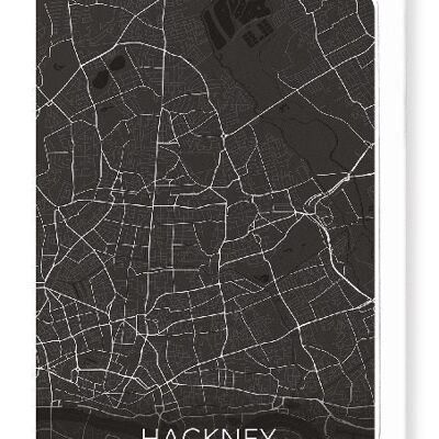 MAPA COMPLETO DE HACKNEY (OSCURO): Tarjetas de felicitación