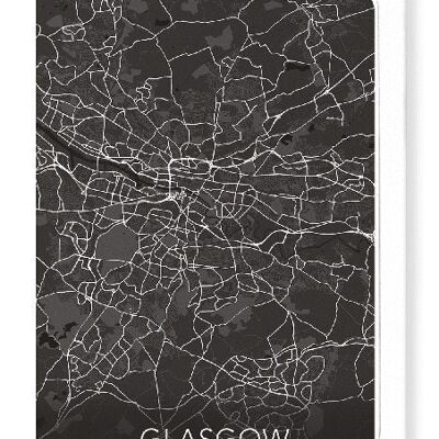 GLASGOW FULL MAP (DARK): Greeting Card