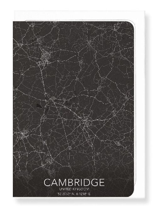 CAMBRIDGE FULL MAP (DARK): Greeting Card
